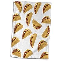 3D Rose Print of Tacos Toss Repeat Pattern Hand Towel, 15