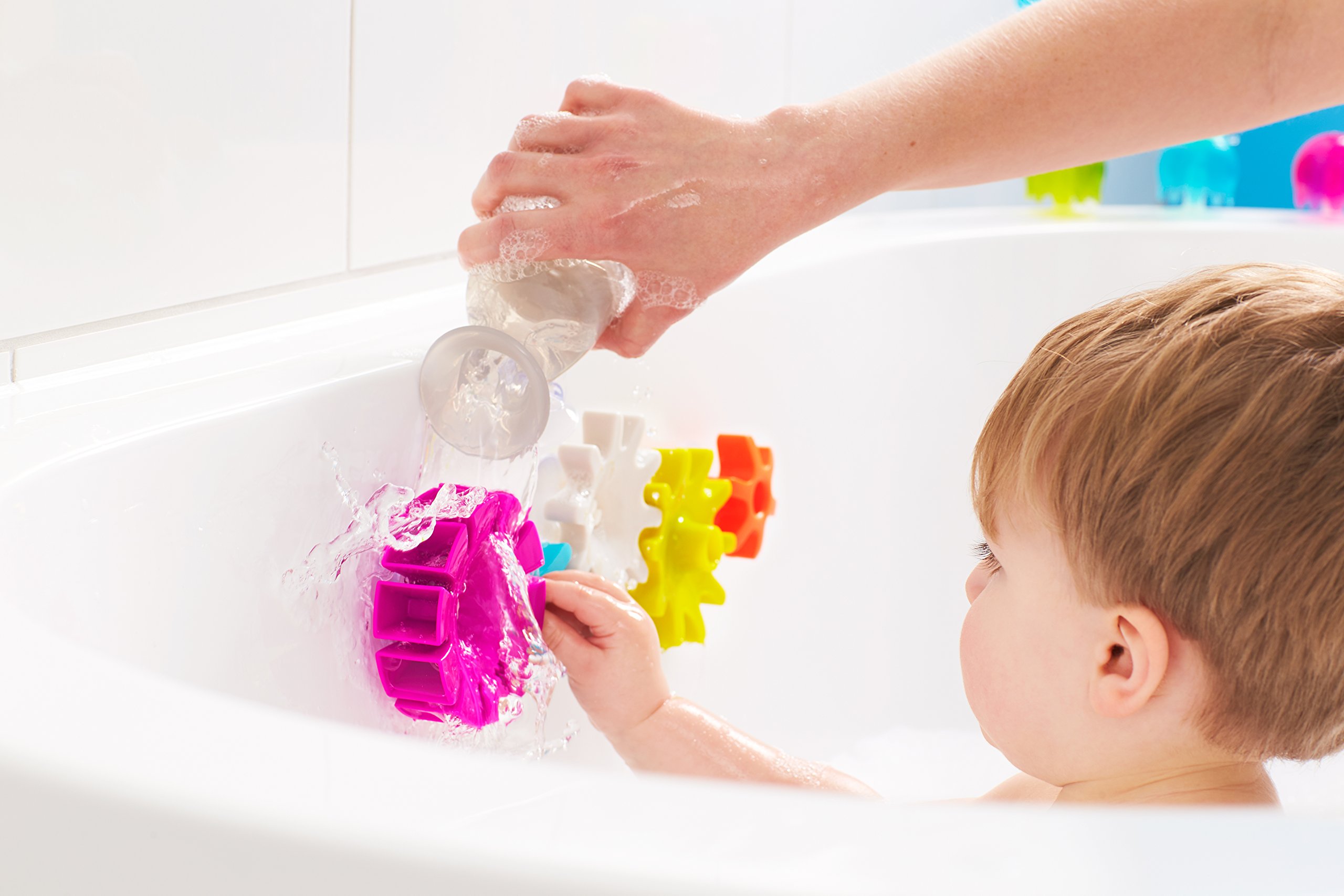 Boon COGS Baby Bath Toys - Gear Themed Sensory Baby Toys for Bathtub - Multicolored - Ages 12 Months and Up - 5 Count