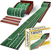 Putting Matt for Indoors, Golf Putting Mat with Ball Return, Mini Golf Game for Home and Office, Golf Gifts Golf Accessories for Men