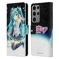 Head Case Designs Officially Licensed Hatsune Miku Night Sky Graphics Leather Book Wallet Case Cover Compatible with Samsung Galaxy S23 Ultra 5G