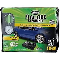50122 Flat Tire Puncture Emergency Kit, Includes Sealant and Tire Inflator Pump, Analog, Suitable for Cars and Other Highway Vehicles, 10 Min Fix