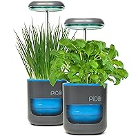 Pico Planter Indoor Garden with Plant Grow Light. This Herb Growing Kit is the Perfect Self Watering Planter. An Indoor Garden for Your Home and Office. Grow with Soil or Soil-Less Hydroponics