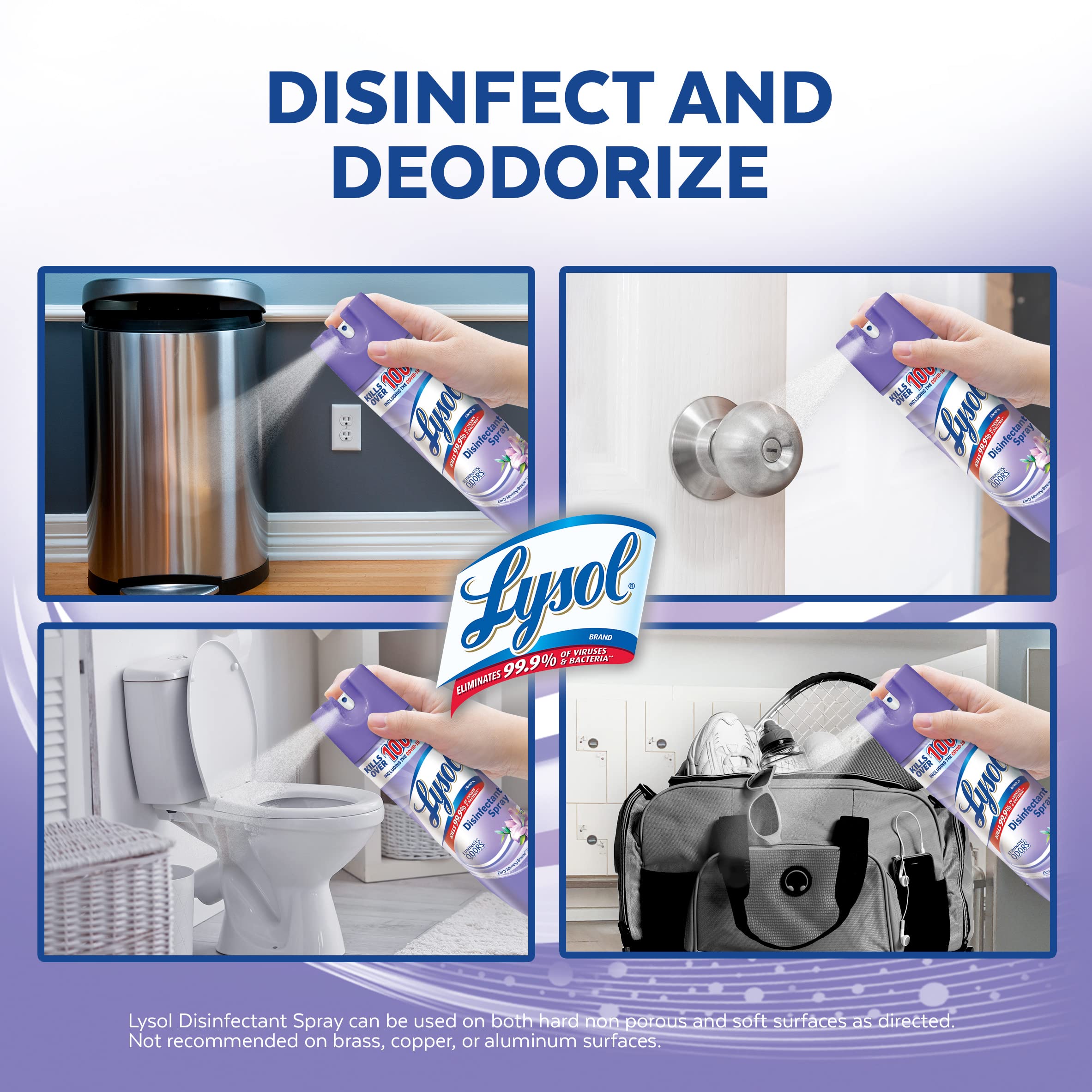 Lysol Disinfectant Spray, Sanitizing And Antibacterial Spray, For Disinfecting And Deodorizing, Early Morning Breeze, 19 Fl Oz (Pack Of 2), Packaging May Vary