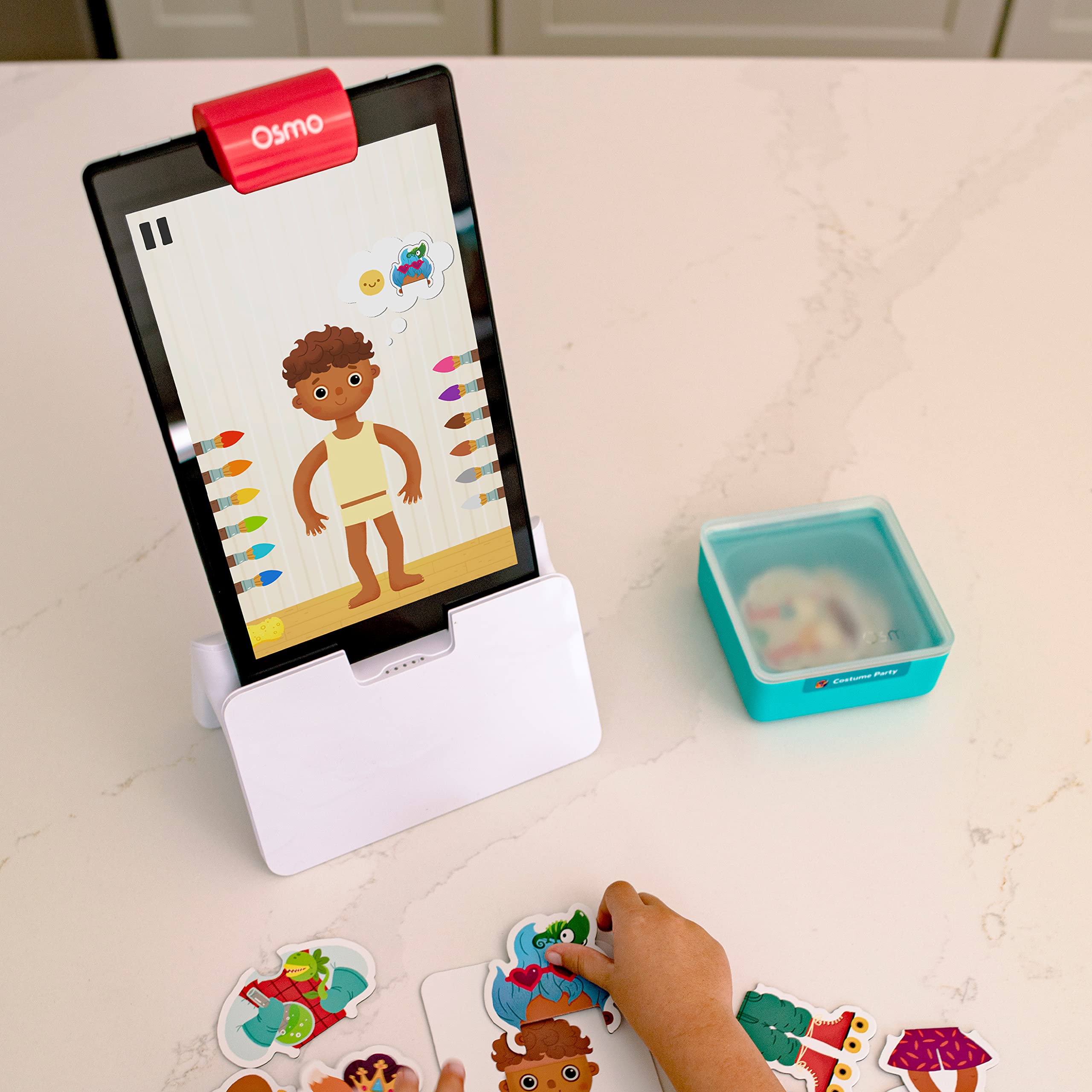 Osmo-Little Genius Starter Kit for Fire Tablet-4 Educational Learning Games-Preschool Ages 3-5-Phonics,Problem Solving & Creativity-STEM Toy Gifts,Kids(Osmo Fire Tablet Base Included)