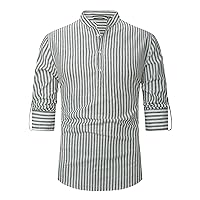 Alex Vando Mens Linen Cotton Shirts Casual Summer Beach Shirts for Men