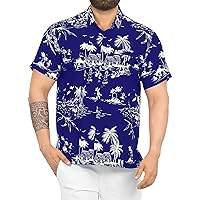 LA LEELA Mens Hawaiian Shirts Short Sleeve Button Down Shirt Men's Hawaii Shirts Casual Summer Holiday Beach Shirts for Men