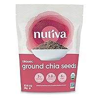 Nutiva Organic Premium Raw Ground Chia Seeds, 12 Oz, USDA Organic, Non-GMO, Whole 30 Approved, Vegan, Gluten-No & Keto, Nutrient-Dense Seeds with 3g Protein & 5g Fiber for Salads, Yogurt & Smoothies