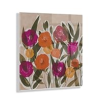 x Amy Lighthall Collaboration, Spring Bouquet Floating Acrylic Art, 23x23, Vibrant Flower Art Print for Wall