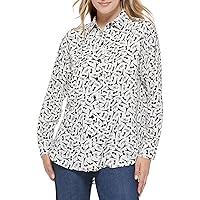 Karl Lagerfeld Paris Everyday Blouse – Woven Long Sleeve Shirts for Women