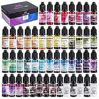 48pcs Concentrated Alcohol Ink Set, Vibrant Colors Alcohol-Based Resin Ink for Epoxy Resin, Alcohol Paint Dye for Resin Art, Tumblers, Epoxy Resin (Each 0.35oz)