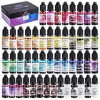 LET'S RESIN 48pcs Concentrated Alcohol Ink Set, Vibrant Colors Alcohol-Based Resin Ink for Epoxy Resin, Alcohol Paint Dye for Resin Art, Tumblers, Epoxy Resin (Each 0.35oz)