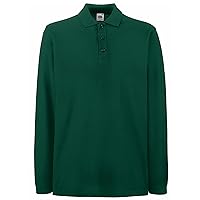 Fruit of the Loom Mens Premium Long Sleeve Polo Shirt (XL) (Forest Green)