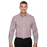 D640 Mens Crown Collection Gingham Check - Burgundy - 3XL