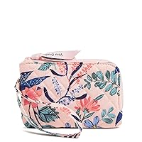 Vera Bradley Cotton Double Zip ID Case Wallet with RFID Protection, Paradise Coral