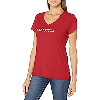 Nautica Women's Easy Comfort Supersoft 100% Cotton Classic Logo T-Shirt