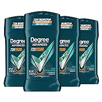 Degree Men Advanced Antiperspirant Deodorant Stick Ice Eucalyptus 4 Count 72-Hour Sweat and Odor Protection Deodorant for Men with Body Heat Activated Technology 2.7 oz