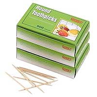 Gmark Round Hotel Toothpicks 800 ct - 3 Boxes Pack Total 2400 ct - 2.5