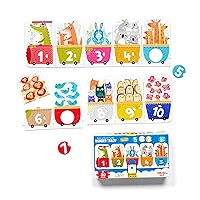 Make-a-Match Puzzle Number Train - includes 30 Large Pieces for Learning Numbers, Counting and Colors, and a Guide for Parents with Creative Game Ideas, for Kids Ages 3 Years +