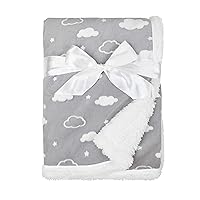 American Baby Company Heavenly Soft Chenille Sherpa Receiving Blanket, 3D Gray, 30
