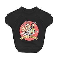 LOONEY TUNES Characters Dog T Shirt, Size X-Small in Black | Cute and Soft Pullover Dog T-Shirt for Small Dogs | Machine Washable Pullover Dog Shirt, Light Weight & Semi-Stretch