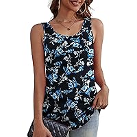 Othyroce Womens Plus Size Tunic Tops Sleeveless Summer Printed Flowy Tank Top Blouses T-Shirts