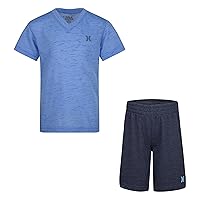 Hurley boys Soft Basic Cloud Slub T-shirt and Shorts 2-piece Outfit SetSoft Basic T-Shirt and Shorts 2-Piece Outfit Set