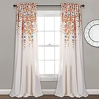 Lush Decor Weeping Flower Room Darkening Window Curtain Panels, Pair, 52