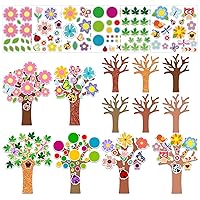 BAPHILE 30Set Spring Tree Craft Kits Springtime Flower Leaf Butterfly Self Adhesive Stickers for Kids Classroom Spring Party Decorations Favors