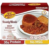 Kosher Beef Chulent & Kugel, MRE Meat Meals Ready to Eat, Shabbos Food (1 Pack) Prepared Entree Fully Cooked, Shelf Stable Microwave Dinner - Travel, Military, Camping, Emergency Survival