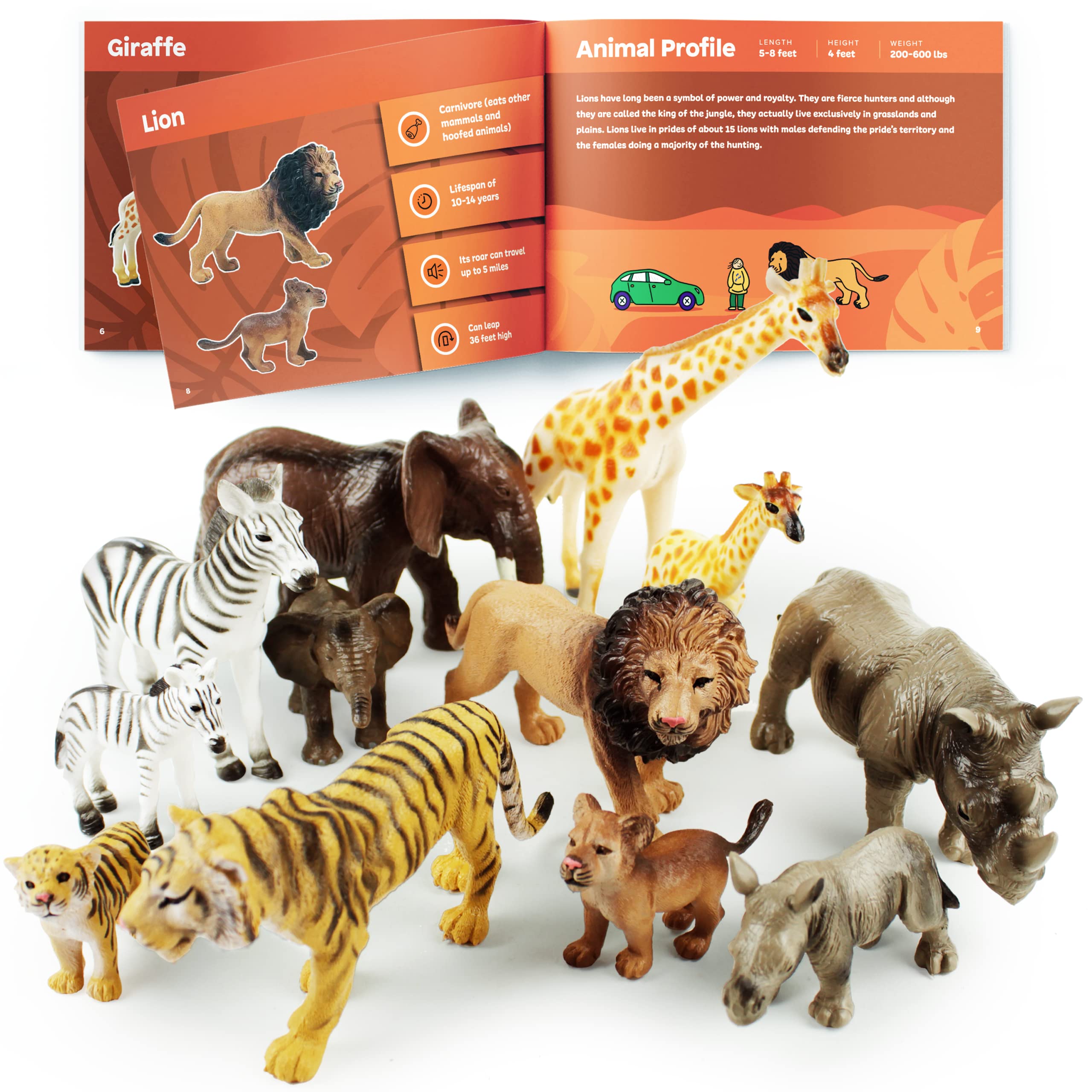 Mua Boley 12 Piece Safari Animal Set - Different Varieties of Zoo Animals, Jungle  Animals, African Animals, and Baby Animals - Great Educational and Child  Development Toy for Kids, Children, Toddlers trên