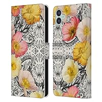 Head Case Designs Officially Licensed Micklyn Le Feuvre Collage of Flowers and Pattern Florals 2 Leather Book Wallet Case Cover Compatible with Samsung Galaxy M04 5G / Galaxy A04e