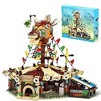 Horse Stable Building Model Kit, Game Scene Hyrule Horse Head Station Yurt Tent Rooftop Building Toy, Game Scene Collectible Gifts Construction Toys for Adults or Fans (1764 PCS)