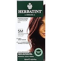 Herbatint Permanent Haircolor Gel, 5M Light Mahogany Chestnut, Alcohol Free, Vegan, 100% Grey Coverage - 4.56 oz