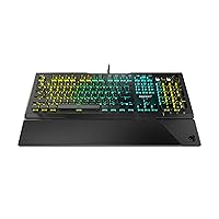 ROCCAT Vulcan Pro Tactile Optical PC Gaming Keyboard, Titan Switch Full Size, with Per-key AIMO RGB Lighting, Anodized Aluminum Top Plate and Detachable Palm/Wrist Rest, Low Profile, Black
