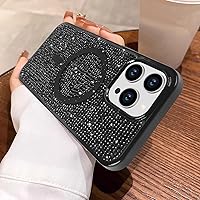 LUVI Compatible with iPhone 15 Pro Max Bling Diamond Case Magnetic Glitter 3D Rhinestone Compatible with MagSafe Sparkly Electroplate Bumper Luxury Fashion Protective Cover for Women Girls Black