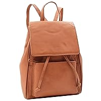 Womens Real Leather Backpack Casual Travel Rucksack Work Daypack - Lydia, Cognac, Medium