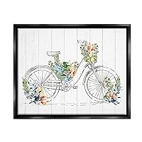 Floral Country Bicycle Framed Floater Canvas Wall Art by Kim Allen