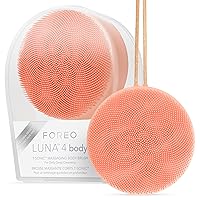 FOREO Luna 4 Body Brush - Exfoliating Body Scrubber - Premium Lymphatic Drainage Skincare Tool - IP68 Waterproof - Strawberry Legs Treatment