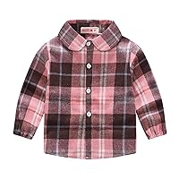 Toddler Boy Fleece Top Toddler Boys Girls Long Sleeve Winter Shirt Tops Coat Outwear For Babys Clothes Plaid