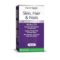 Natrol Skin, Hair and Nails Advanced Beauty Capsules, Packed with Beauty Enhancing Ingredients - 5,000mcg Biotin, 60 Count