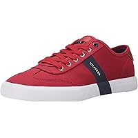 Tommy Hilfiger Men's Pandora Sneaker, Red Canvas 604, 11M