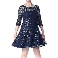 S.L. Fashions Women's Sequin Fit and Flare Dress