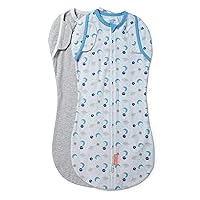 SwaddleMe Arms Free Convertible Pod - Size Large, 4-6 Months, 2-Pack (Zoom to the Moon)