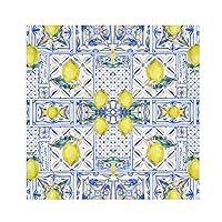 ALAZA Vintage Yellow Lemon Fruit and Blue Print Cloth Napkins Dinner Napkins Set of 4,Reusable Table Napkins Washable Polyester Fabric for Cocktail Party Holiday Wedding Home Decorative