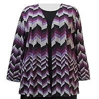 Purple Chevron Cardigan Sweater Woman's Plus Size Cardigan
