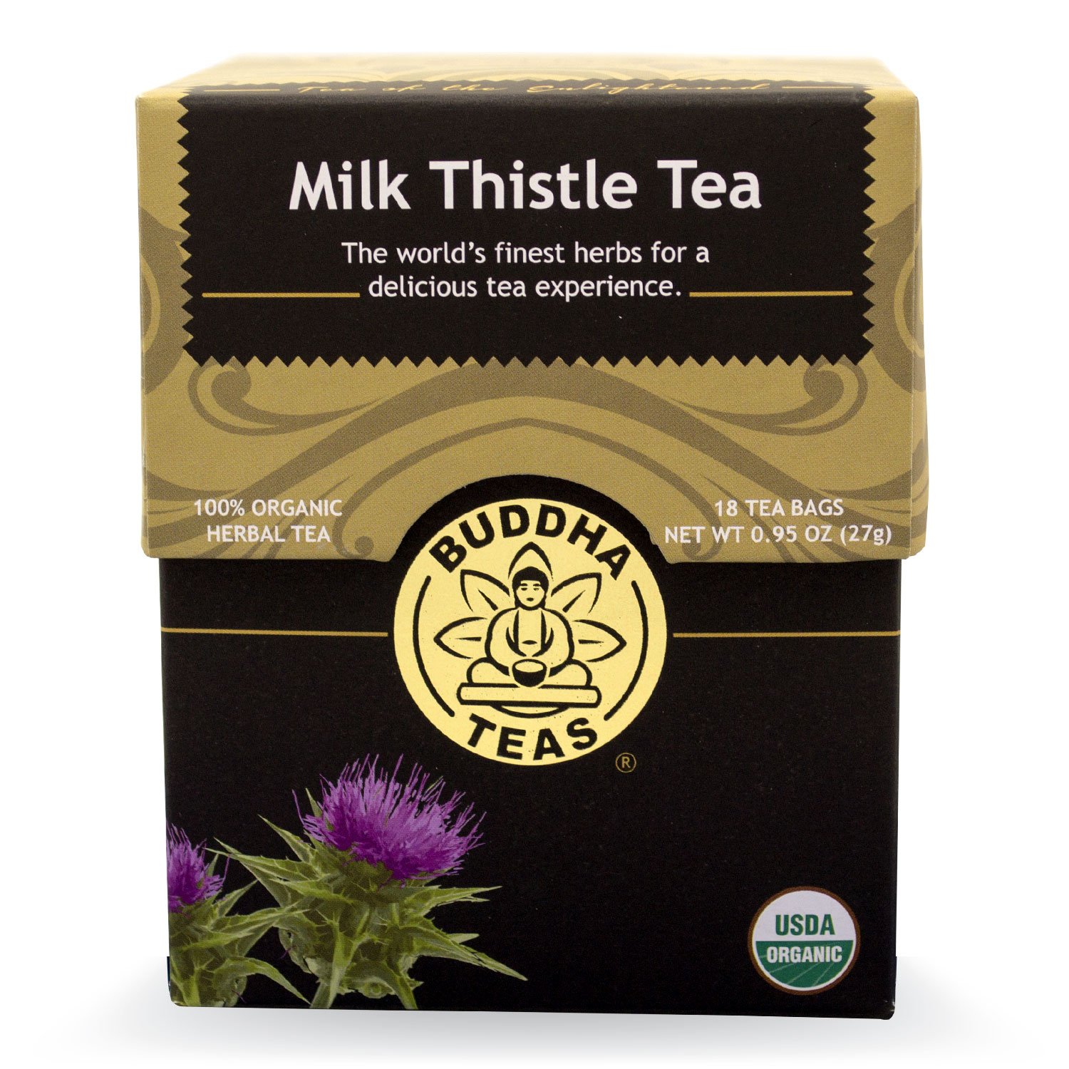 Buddha Teas Milk Thistle Tea, 18 Count (Pack of 6)