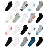 Hanes Boys, Super Value 20-Pair Socks, Ankle and No Show Multi-Packs