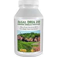 Algal DHA 250mg 360 Softgels - Plant-Based Omega-3 Oils, Natural Marine Algae, High DHA, Non-GMO, High Potency, No Stomach Upset, No Fishy Aftertaste. Small Easy to Swallow Softgels