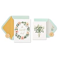 Papyrus Wedding Cards, Bouquet and Wreath (2-Count)