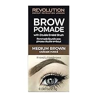 Makeup Revolution Brow Pomade, Waterproof Eyebrow Pomade, Long Lasting With Extreme Hold, Smudge-Proof, Vegan & Cruelty Fee, Medium Brown, 2.5g